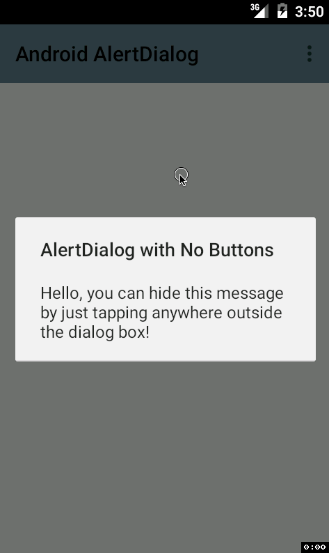 Android AlertDialog with No Buttons